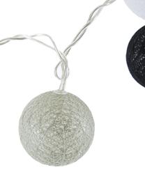 Guirnalda de luces Ball, 150 cm, Plástico, tela, Gris, negro, blanco, L 150 cm