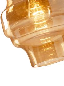 Kleine Pendelleuchte Covell, Lampenschirm: Glas, Baldachin: Metall, beschichtet, Bernsteinfarben, Schwarz, Ø 23 x H 33 cm