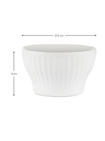 Soportes de huevo Groove, 4 uds., Gres, Blanco, Ø 6 x Al 4 cm