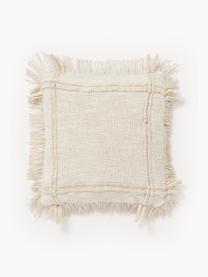 Ručně vyrobený bavlněný povlak na polštář s třásněmi Catalina, Světle béžová, Š 45 cm, D 45 cm