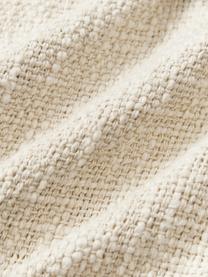 Housse de coussin artisanale en coton avec franges Catalina, Beige clair, larg. 45 x long. 45 cm