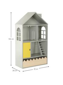 Zabawkowy domek dla lalek Mi Casa Su Casa, Drewno sosnowe, płyta pilśniowa średniej gęstości (MDF), Szary, żółty, S 61 x W 106 cm