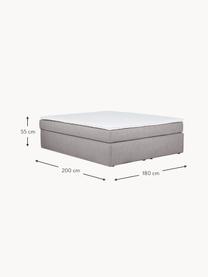 Boxspringbett Enya, Matratze: 5-Zonen-Taschenfederkern, Füße: Kunststoff Dieses Produkt, Webstoff Grau, B 140 x L 200 cm, Härtegrad H2