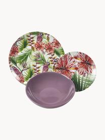 Service de table en porcelaine Parrot Jungle, 6 personnes (18 élém.), Porcelaine, Multicolore, Lot de différentes tailles