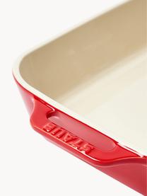 Fuentes horno Ceramic, 2 uds., Cerámica esmaltada, Off White, rojo, Set de diferentes tamaños