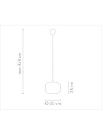 Závesná lampa z opálového skla Mildford, Biela, Ø 30 x V 24 cm