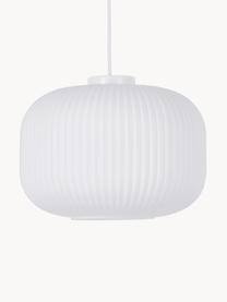 Lampa wisząca ze szkła opalowego Mildford, Biały, Ø 30 x W 24 cm