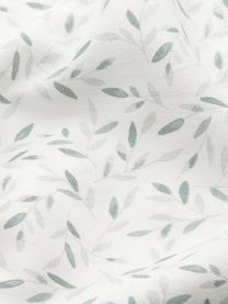 Wickelmatte Green Leaves aus Bio-Baumwolle, Bezug: 100 % Bio-Baumwolle, OCS-, Weiß, Mintgrün, B 30 x L 70 cm