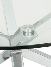 Kovový konferenční stolek se skleněnou deskou Emilie, Transparentní, chromová, Ø 82 cm, V 40 cm