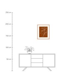 Gerahmter Digitaldruck Terracota Drawing, Bild: Digitaldruck auf Papier, , Rahmen: Holz, lackiert, Front: Plexiglas, Braun, Dunkelbeige, B 53 x H 63 cm