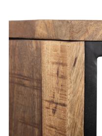 Komplet stolików kawowych z drewna mangowego z metalowym stelażem Carol, 2 elem., Blat: drewno mangowe, Stelaż: metal lakierowany, Brązowy, czarny, Komplet z różnymi rozmiarami