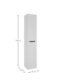 Vysoká koupelnová skříňka Senso, Š 35 cm, Dřevotřísková deska MDF, 4 skleněné police, Bílá, Š 35 cm, V 170 cm