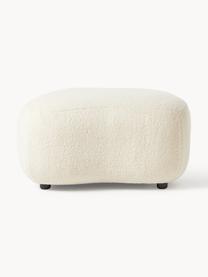 Pouf en tissu peluche Alba, Peluche blanc cassé, larg. 70 x haut. 42 cm, courbé à gauche