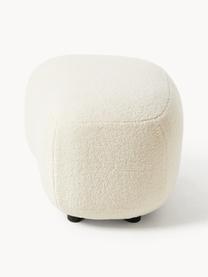 Pouf in teddy Alba, Rivestimento: 100% poliestere (orsacchi, Teddy bianco latte, Larg. 70 x Alt. 42 cm, curvatura a sinistra