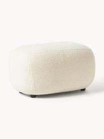 Pouf en tissu peluche Alba, Peluche blanc cassé, larg. 70 x haut. 42 cm, courbé à gauche