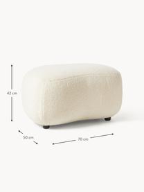 Pouf in teddy Alba, Rivestimento: 100% poliestere (orsacchi, Teddy bianco latte, Larg. 70 x Alt. 42 cm, curvatura a sinistra