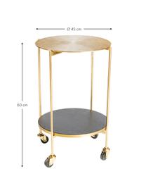 Carrello di servizio rotondo in oro Granta, Oro, legno di mango, Ø 45 x Alt. 60 cm