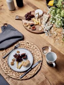 Handgemaakte ontbijtborden Esrum mat/glanzend, 4 stuks, Bovenzijde: glad geglazuurde keramiek, Onderzijde: natuurlijke keramiek, Ivoorkleurig, grijsbruin, Ø 21 cm
