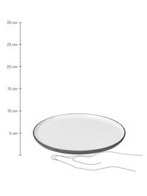 Ručne vyrobený raňajkový tanier Esrum, 4 ks, Slonovinová kosť, sivohnedá, Ø 21 cm