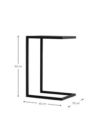 Metall-Beistelltisch Lupe, Metall, beschichtet, Schwarz, B 40 x H 60 cm