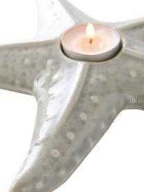 Ručně vyrobený keramický svícen na čajovou svíčku Ian, Keramika, Šedá, béžová, Š 24 cm, V 3 cm