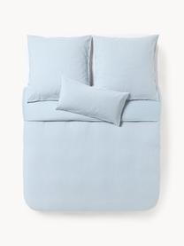 Funda nórdica de sirsaca Davey, Azul claro, blanco, Cama 90 cm (155 x 220 cm)