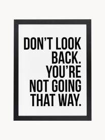 Ingelijste digitale print Don't Look Back, Afbeelding: digitale print op papier,, Lijst: gelakt hout, Zwart, wit, B 33 x H 43 cm