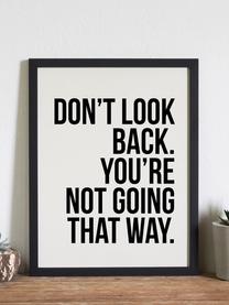 Ingelijste digitale print Don't Look Back, Afbeelding: digitale print op papier,, Lijst: gelakt hout, Zwart, wit, B 33 x H 43 cm