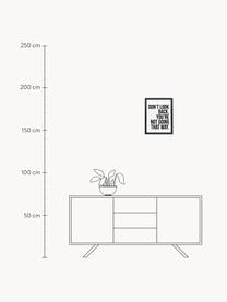 Oprawiony druk cyfrowy Don't Look Back, Ilustracja: czarny, biały Rama: czarny, S 33 x W 43 cm