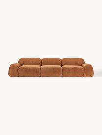 Modulares Sofa Wolke (4-Sitzer) aus Teddy-Bouclé, Bezug: Teddy-Bouclé (100 % Polye, Teddy-Bouclé Terrakotta, B 343 x T 118 cm