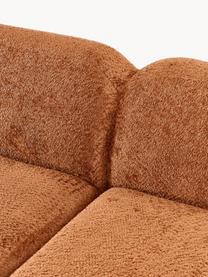 Sofa modułowa (4-osobowa) Teddy-Bouclé Wolke, Tapicerka: Teddy-Bouclé (100% polies, Stelaż: drewno sosnowe, drewno św, Nogi: tworzywo sztuczne Ten pro, Teddy-Bouclé w odcieniu terakoty, S 343 x G 118 cm