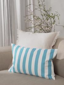 Housse de coussin rectangulaire bleu/blanc Timon, 100 % coton, Bleu, blanc, larg. 30 x long. 50 cm