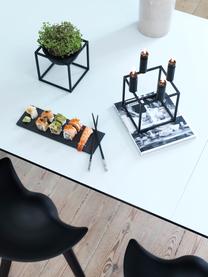 Kerzenhalter Kubus, stahl, lackiert, schwarz, 14 x 20 cm