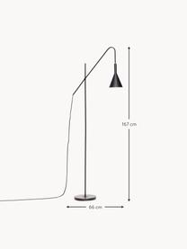 Lampada da lettura Rope, Lampada: metallo rivestito, Nero, Alt. 167 cm