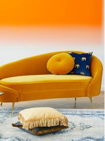 Divano 2 posti di design in velluto giallo I Am Not A Croissant, Rivestimento: velluto di poliestere 30 , Piedini: acciaio inossidabile rive, Cornice: compensato, Velluto giallo ocra, Larg. 168 x Alt. 76 cm