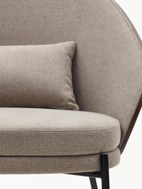 Fotel wypoczynkowy z szenilu Eamy, Tapicerka: szenil (100% poliester) D, Nogi: metal galwanizowany, Beżowy szenil, czarny, S 78 x G 72 cm