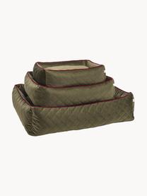 Panier en velours pour chiens Oxford, tailles variées, Vert olive, lie de vin, larg. 68 x prof. 55 cm