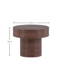Tavolino rotondo Malung, Pannello di fibra a media densità (MDF) con laminato di carta, Legno, marrone scuro laminato, Ø 50 x Alt. 40 cm