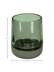 Tandenborstelbeker Belly van glas, Beker: glas, Groen, Ø 9 x H 11 cm