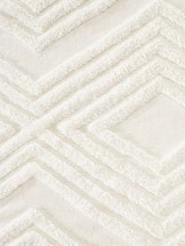 Handgewebter Baumwollläufer Ziggy mit erhabener Hoch-Tief-Struktur, 100% Baumwolle, Cremeweiß, B 80 x L 200 cm