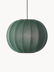 Hanglamp Knit-Wit, Lampenkap: kunstvezel, Decoratie: gecoat metaal, Donkergroen, Ø 45 x H 36 cm