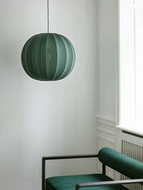 Lámpara de techo Knit-Wit, Pantalla: fibra sintética, Adornos: metal recubierto, Cable: cubierto en tela, Verde oscuro, Ø 45 x Al 36 cm