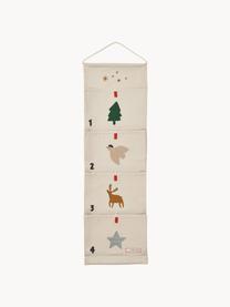 Adventskalender Holly aus Bio-Baumwolle, 100 % Bio-Baumwolle, GOTS-zertifiziert, Off White, Bunt, B 24 x H 84 cm