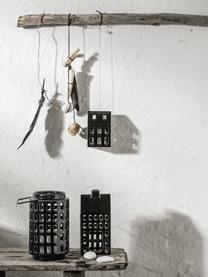 Vogelhäuschen Hemma, Keramik, Bambus, Metall, Schwarz, 9 x 14 cm