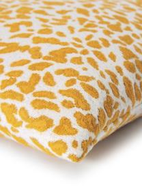 Federa arredo con stampa leopardo Sana, Giallo senape, bianco, Larg. 50 x Lung. 50 cm