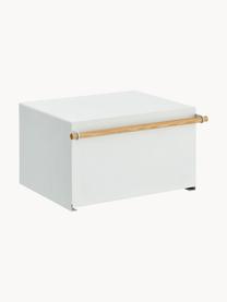 Chlebak z magnetycznymi drzwiczkami Tosca, Korpus: metal powlekany, Biały, drewno naturalne, S 43 x W 24 cm