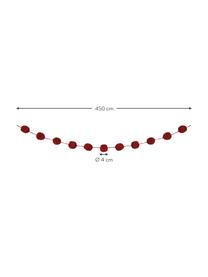 Ghirlanda Pompon, Cotone con filo lurex, Rosso vino, dorato, Lung. 450 cm