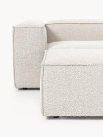 Modulares Sofa Lennon (4-Sitzer) aus Bouclé mit Hocker, Bezug: Bouclé (100 % Polyester) , Gestell: Massives Kiefernholz, Spe, Bouclé Off White, B 327 x T 207 cm