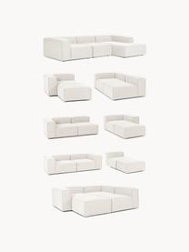 Modulares Sofa Lennon (4-Sitzer) aus Bouclé mit Hocker, Bezug: Bouclé (100 % Polyester) , Gestell: Massives Kiefernholz FSC-, Bouclé Off White, B 327 x T 207 cm