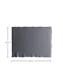 Tête de lit en lin Palma, Tissu gris foncé, larg. 160 x haut. 122 cm